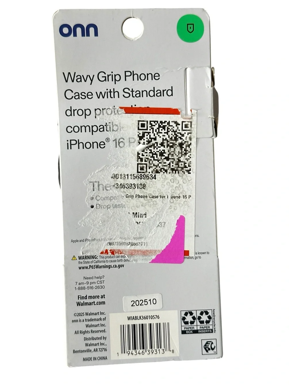 Onn Wavy Grip Phone Case is designed for the iPhone 16 Pro NIB